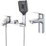 Комплект смесителей BELBAGNO DUE с душевым гарнитуром DUE-VASM/LVM-CRM