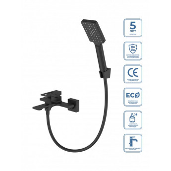 Смеситель для ванны и душа BELBAGNO LUCE LUC-VASM LUC-VASM-NERO чёрный