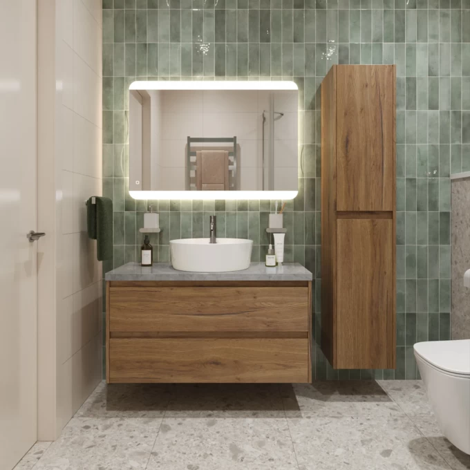 Тумба со столешницей и накладной раковиной BELBAGNO KRAFT KRAFT80RT-KEPMGL-1306-SET Тумба со столешницей и накладной раковиной BELBAGNO KRAFT KRAFT80RT-KEPMGL-1306-SET